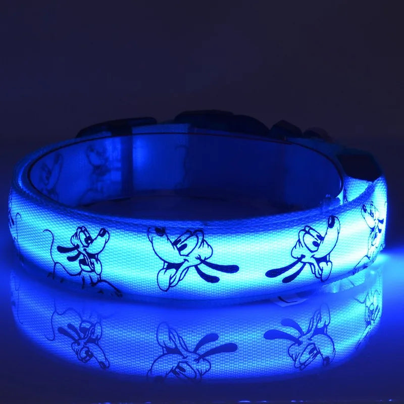 Nylon LED Dog Light Collar Cat Night Safety Flashing Glow Dark Electric Pets Head Chain for Small Middle Pug Dogs